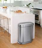 Simplehuman slim brushed steel pedal bin 45L - British product