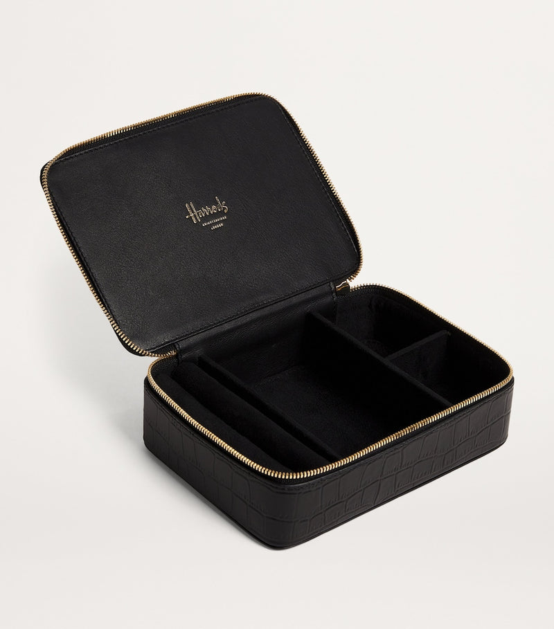 Harrods croc-embossed leather trinket box - British product