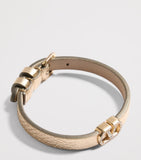Valentino Garavani rose-gold leather VLogo bracelet 1cm, imported from the UK