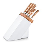 Sabatier 5-piece knife block set with olive wood handles (British brand)