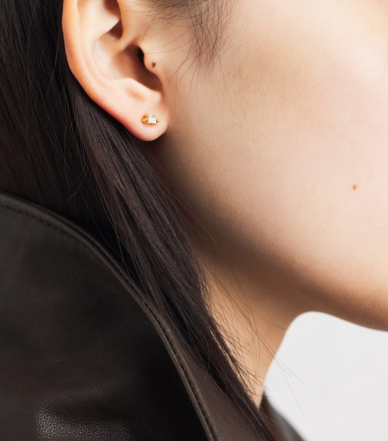 Suzanne Kalan yellow gold diamond stud earrings (British brand)