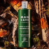 ManCave Amber and Vetiver Shower Gel 500ml, imported from the UK