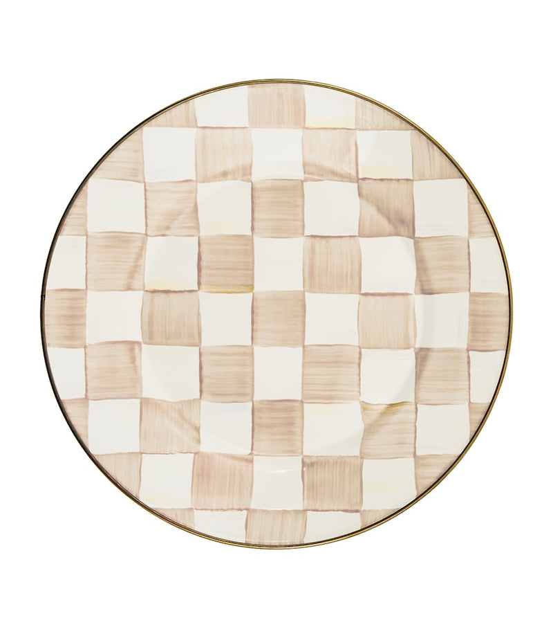 MacKenzie-Childs Mocha Check dinner plate 25.5cm, imported from the UK