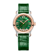 Harrods Chopard Happy Sport Rose Gold, Steel and Diamond Watch 30mm- Buy online at McGrocer