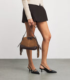 Maje Miss M suede-leather top-handle bag, UK version