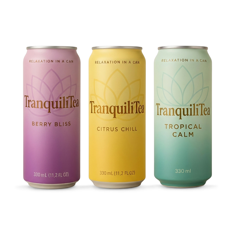 TranquiliTea functional drink variety pack 12 cans, UK version
