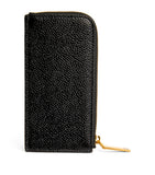 Thom Browne leather half-zip wallet with grained texture, UK version