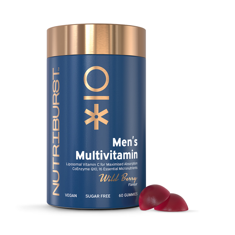 Nutriburst men's multivitamin gummies 60 count, imported from the UK