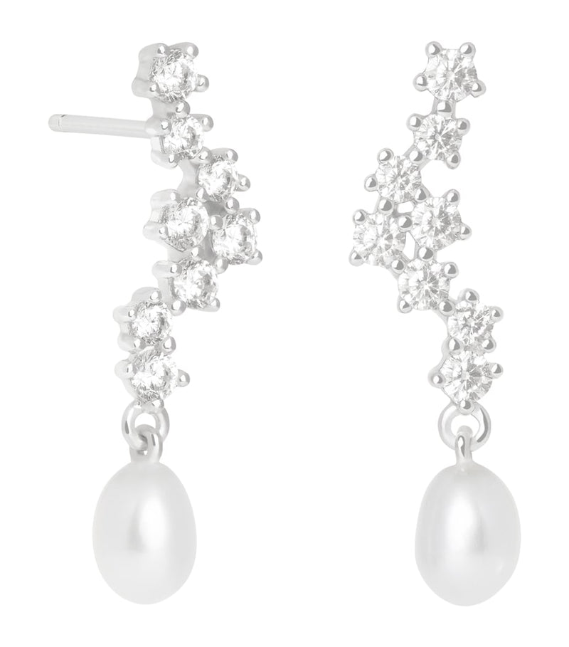 Astrid & Miyu ripple drop earrings with pearls and cubic zirconia, imported from the UK