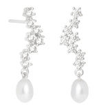 Astrid & Miyu ripple drop earrings with pearls and cubic zirconia, imported from the UK