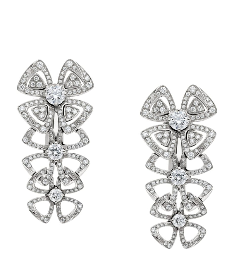 Bvlgari Fiorever pendant earrings with diamonds (British brand)