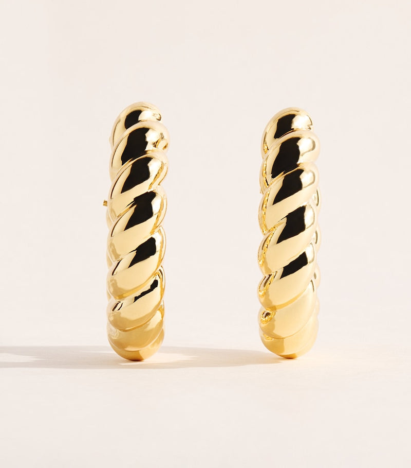 Eddie Borgo gold-plated Torsade hoop earrings (British brand)