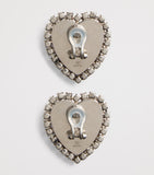 Valentino Garavani Coeur Hyperbole clip-on earrings with crystals, imported from the UK