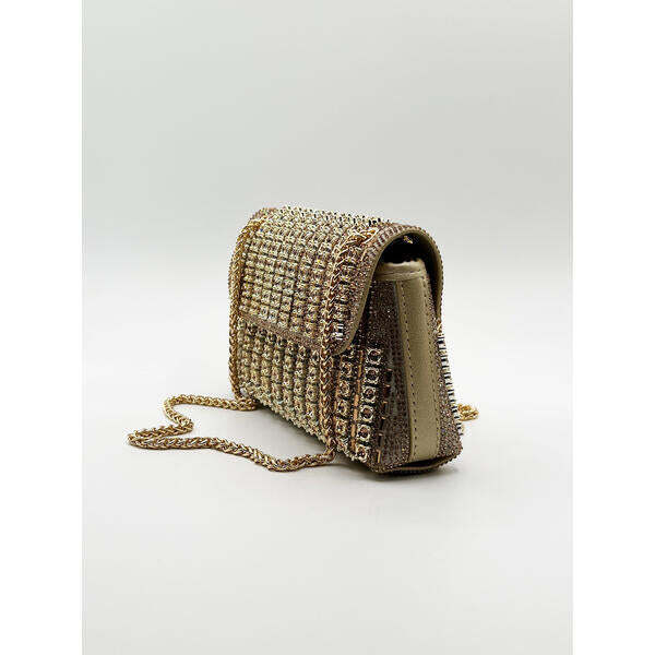 SVNX gold embellished shoulder bag, imported from the UK