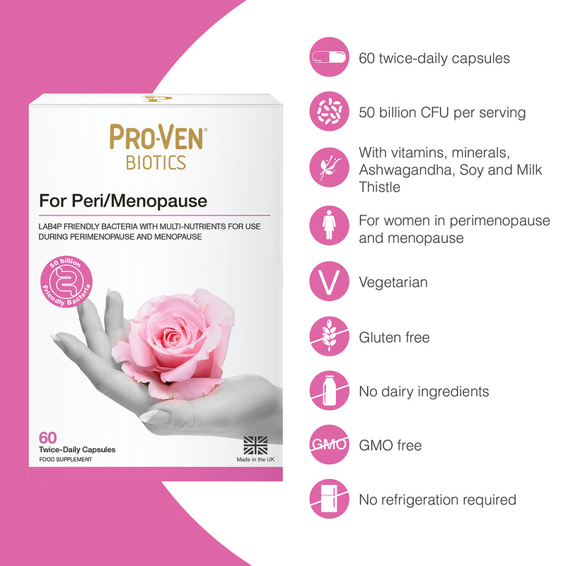 Pro-Ven For Peri/Menopause 60 capsules supplement, UK version