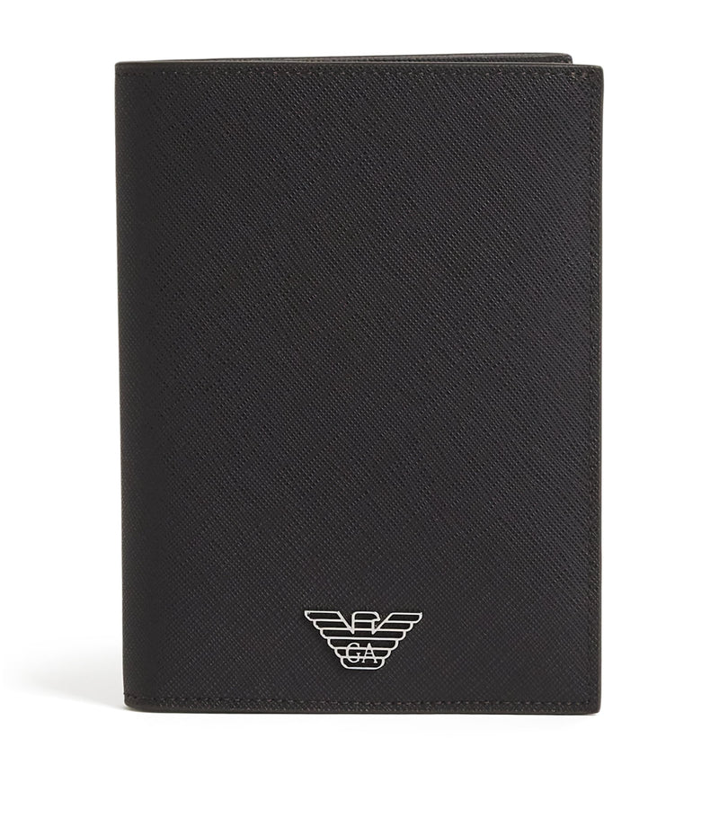 Emporio Armani grained leather passport holder - British product