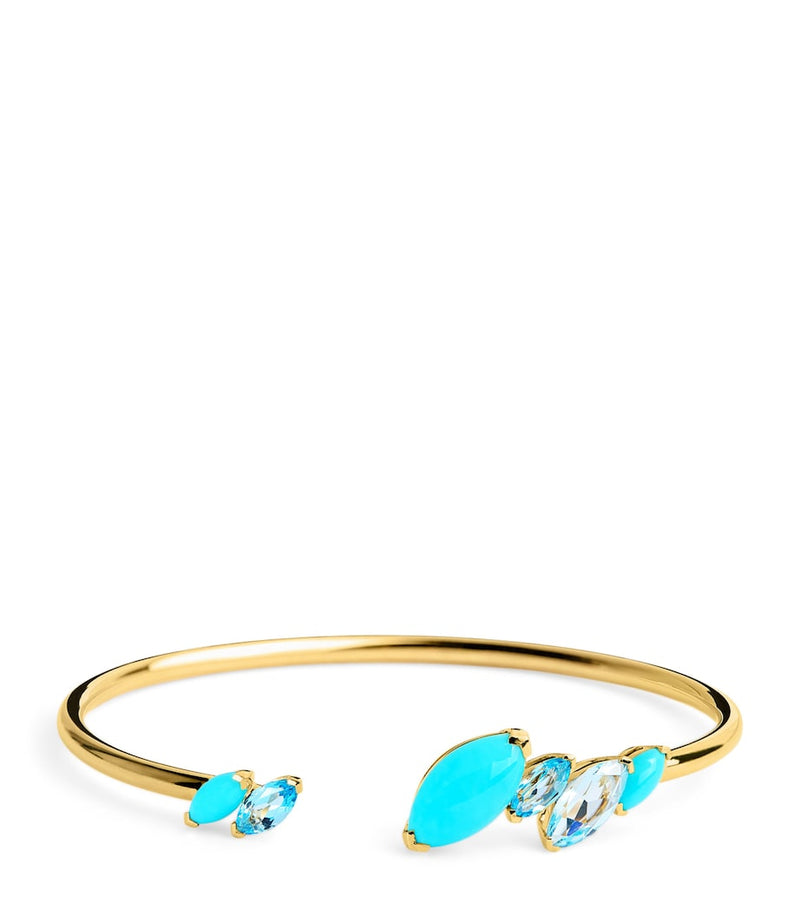 Emily P. Wheeler gold topaz turquoise cuff, imported from the UK
