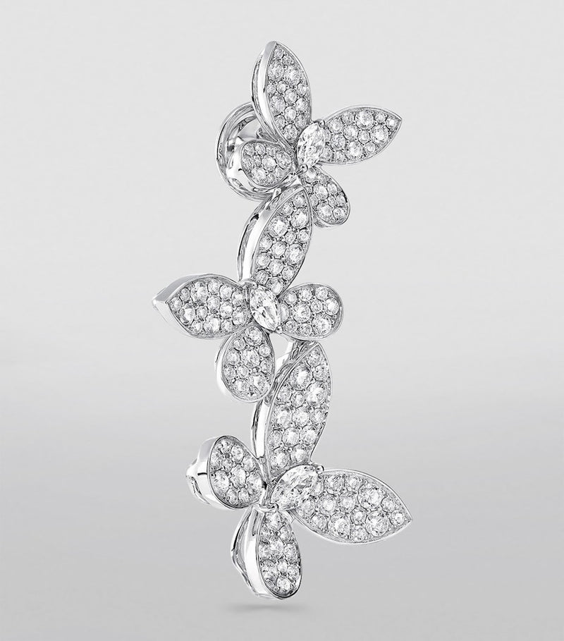Graff diamond butterfly drop earrings 50mm, imported from the UK