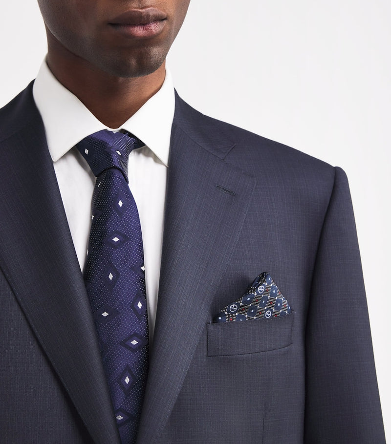 Giorgio Armani silk monogram pocket square 33cm, imported from the UK