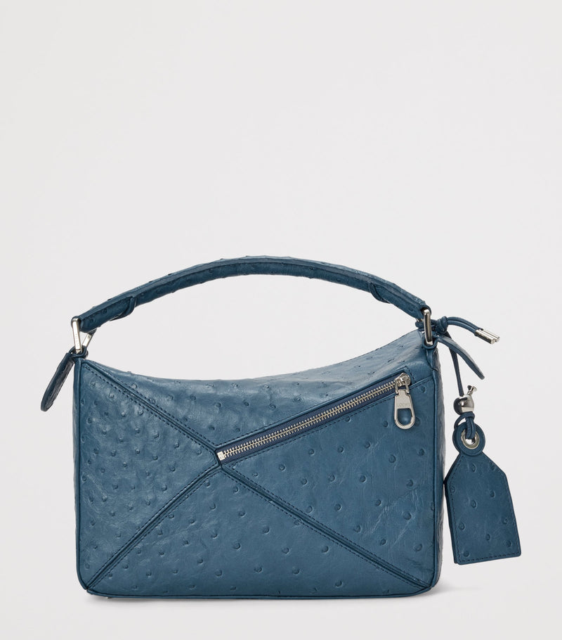 LOEWE Puzzle top-handle handbag ostrich leather, imported from the UK
