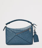LOEWE Puzzle top-handle handbag ostrich leather, imported from the UK