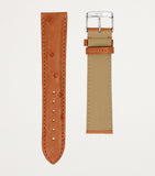 Jean Rousseau Classic ostrich leather watch strap 18mm - British product