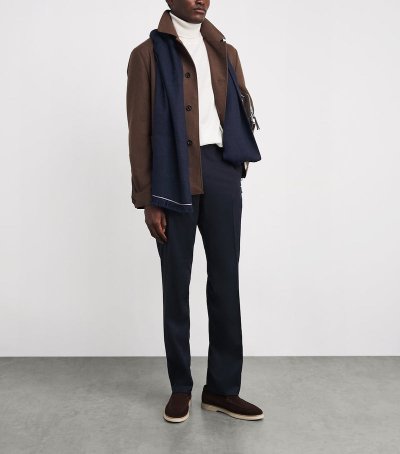 Brioni cashmere fringed scarf 70x200cm (British brand)