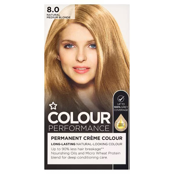 Superdrug Permanent Creme Colour 8.0 Natural Medium Blonde (British brand)