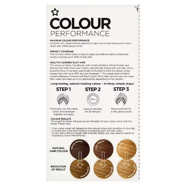 Superdrug Permanent Creme Colour 8.0 Natural Medium Blonde (British brand)