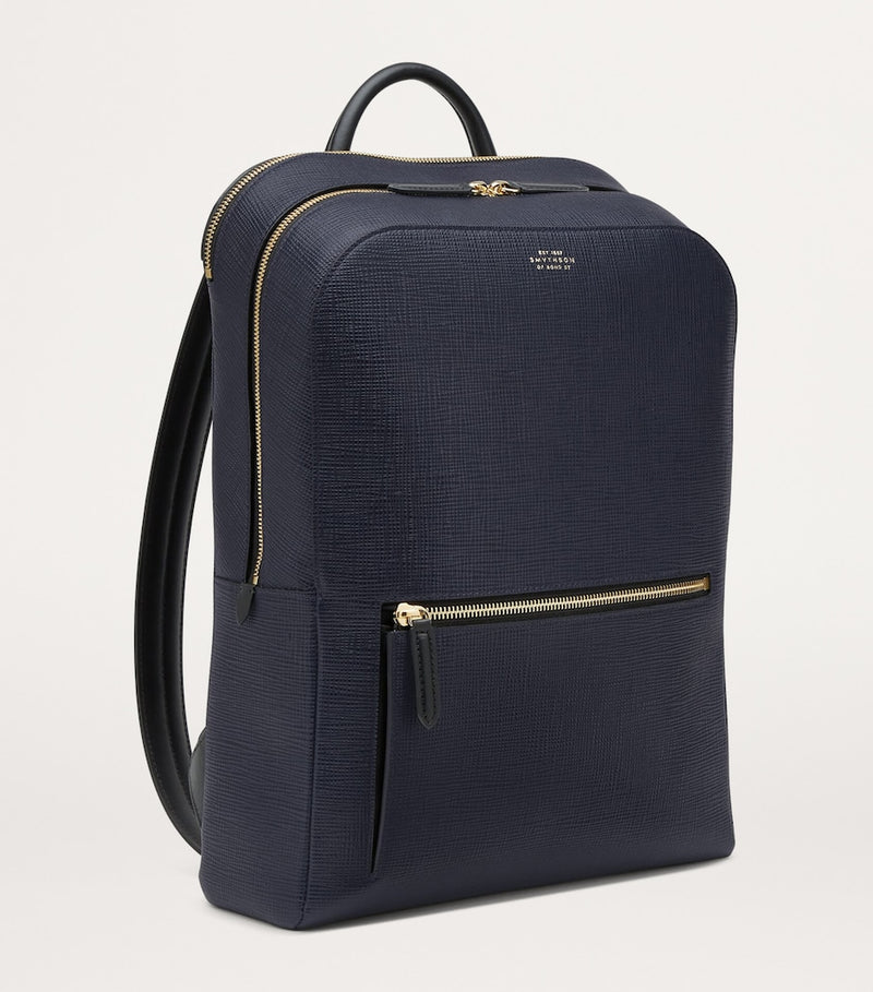Smythson grained leather Panama backpack, UK version