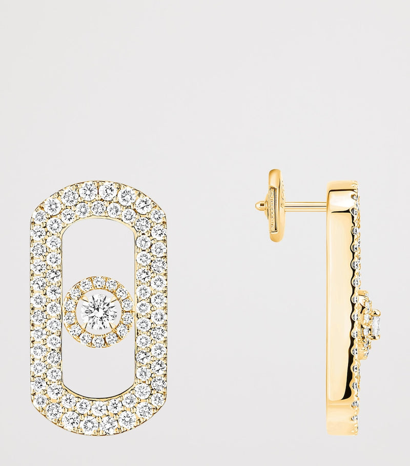 Messika So Move yellow gold diamond pavé earrings 1.30ct (British brand)