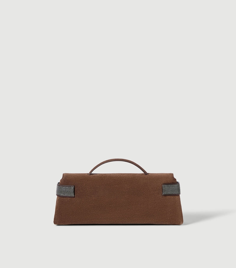 Brunello Cucinelli Essence suede flap top-handle bag - British product