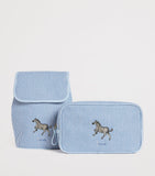 Harrods pastel stripe embroidered animal nursery pouch (British brand)