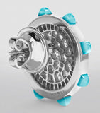 MARLI New York Tip-Top earrings with diamonds and chalcedony (British brand)