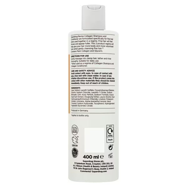 Superdrug Revive Collagen Shampoo 400ml (British brand)