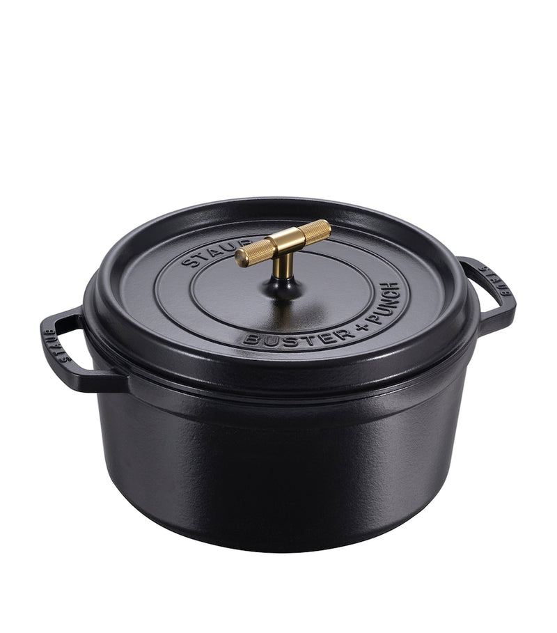 Staub cocotte with brass knob 28cm, UK version