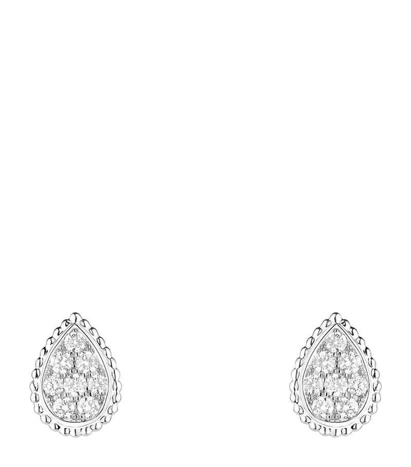 Boucheron Serpent Bohème white gold diamond earrings, imported from the UK