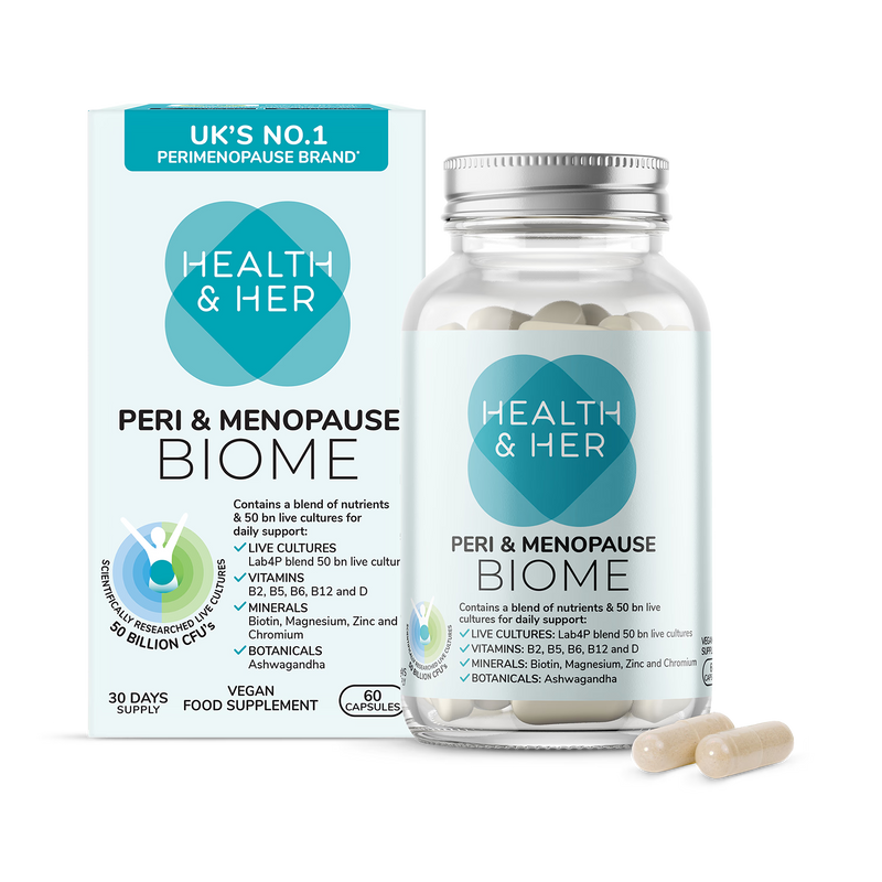 Health and Her Perimenopause Biome Supplement 60 Capsules, UK version