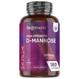 WeightWorld Pure D Mannose 2000mg capsules 180 count, imported from the UK