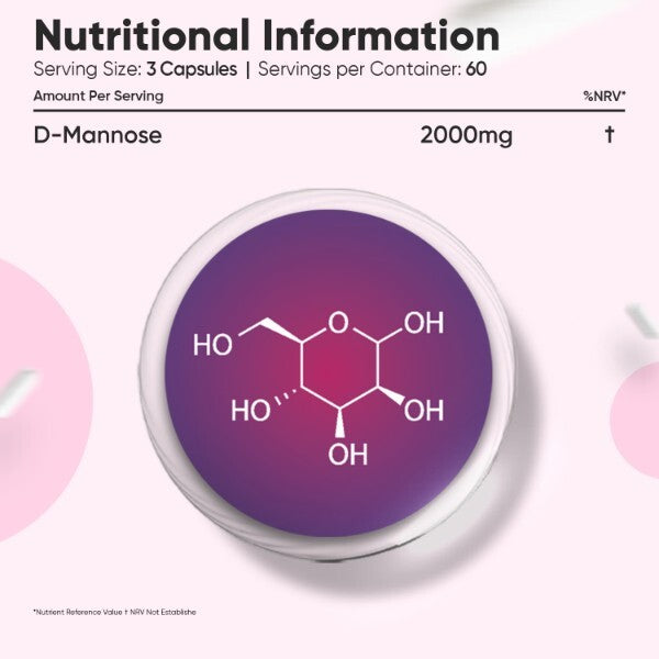 WeightWorld Pure D Mannose 2000mg capsules 180 count, imported from the UK