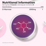 WeightWorld Pure D Mannose 2000mg capsules 180 count, imported from the UK