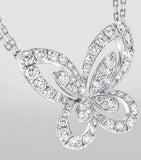 Graff large white gold diamond butterfly necklace, imported from the UK