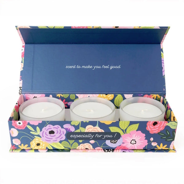 Thank You Set of 3 Scented Glass Candles 100g Each (British brand)