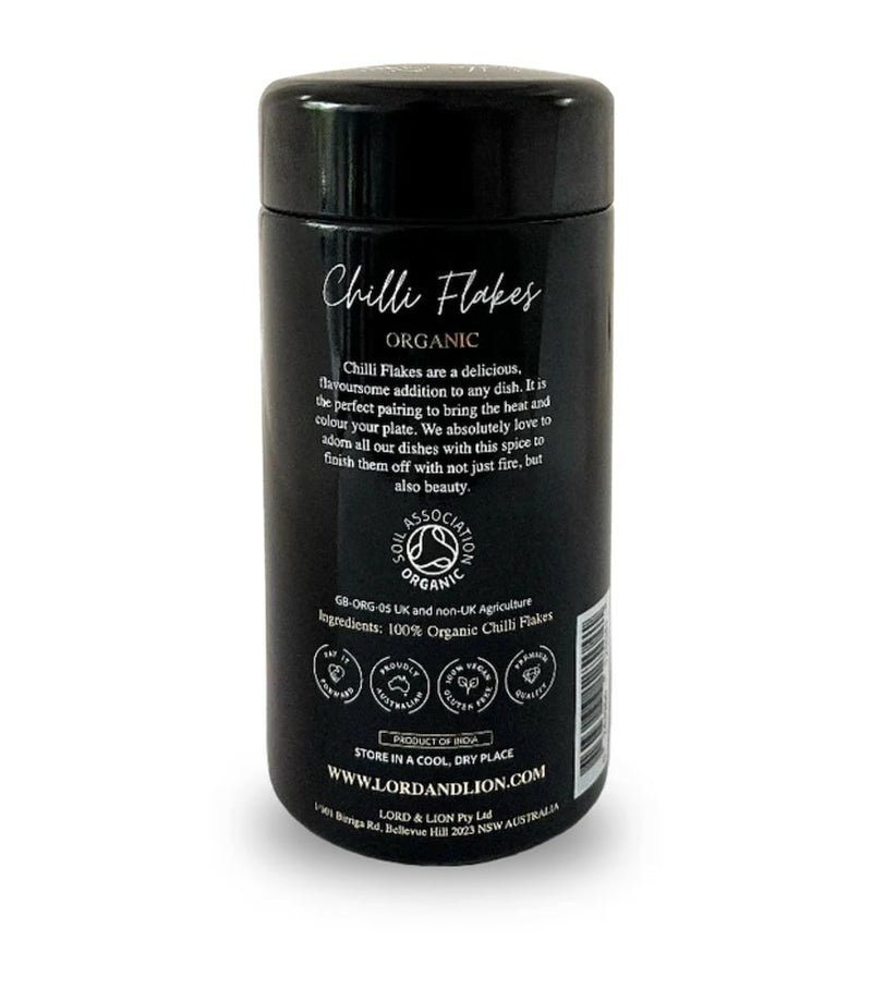 Lord & Lion organic chilli flakes 50g, UK version