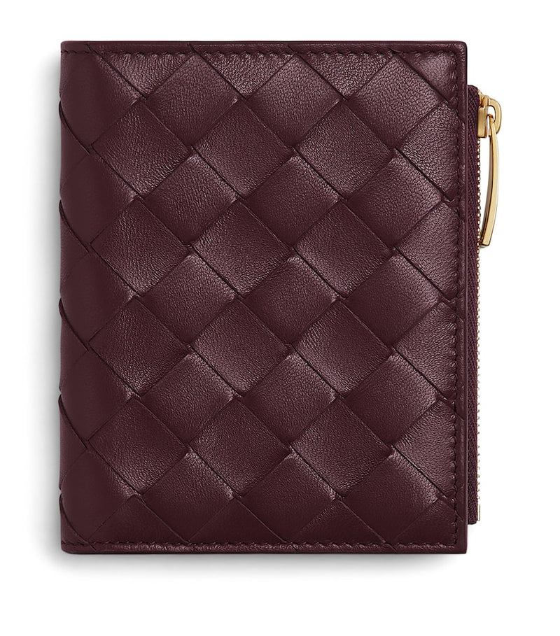 Bottega Veneta small leather Intrecciato bifold wallet, imported from the UK