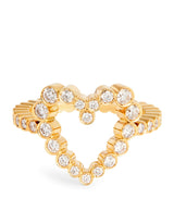 Harrods Sophie Bille Brahe Yellow Gold and Diamond Ensemble Heart Ring- Buy online at McGrocer