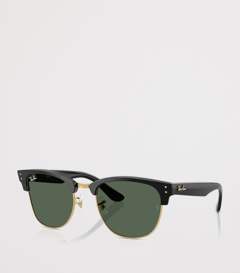 Ray-Ban Clubmaster Reverse Square Sunglasses gold-tone acetate, imported from the UK