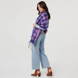 Izabel London houndstooth print oversize fringed scarf - British product