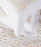 Egyptian Cotton Super King Duvet Cover with Gold Accents 260cm x 220cm