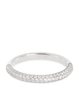 Harrods Astrid & Miyu Rhodium-Plated Pavé Essential Ring- Buy online at McGrocer